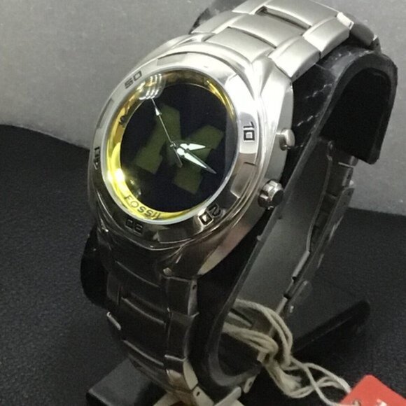 Michigan Wolverines NCAA Stainless-Steel Kaleido Watch by Fossil NEW (RARE) - Picture 1 of 9